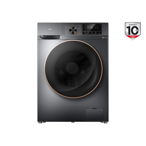 TCL Washing machine with dryer | CP1012SA0 | Energy efficiency class A/E | Front loading | Washing capacity 10 kg | 1200 RPM | Depth 63 cm | Width 60 cm | Display | LED | Drying system | Drying capacity 6 kg | Steam function