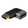 Goobay 72010 HDMI™ Angled Adapter 90° Horizontal, 8K @ 60 Hz, Gold-Plated, Black, Silver