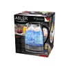 Adler | Kettle | AD 1225 | Standard | 2000 W | 1.7 L | Glass | 360° rotational base | Transparent/Stainless steel