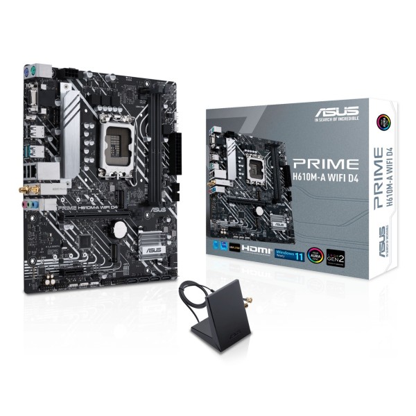 Mainboard|ASUS|Intel H610|LGA1700|Micro-ATX|Memory DDR4|Memory slots 2|1xPCI-Express 3.0 ...