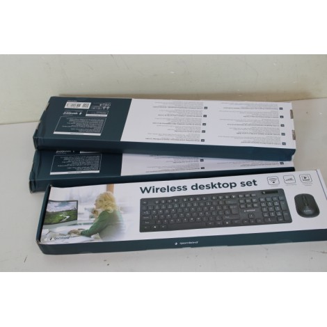 SALE OUT. Gembird KBS-WCH-03 Wireless desktop set, black, US-layout | Gembird Wireless desktop set | KBS-WCH-03 | Black | Keyboard and Mouse Set | Wireless | Mouse included | US | DAMAGE PACKAGING | Black | US | 380 g | Wireless connection