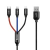 BASEUS USB CABLE 3-IN-1 USB-C/LIGHTNING/MICRO 3A 1