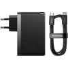 BASEUS WALL CHARGER 2X USB-C + USB (BLACK)