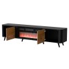 Cama Volare RTV cabinet 200 x 39 x 49 cm black/walnut + fireplace