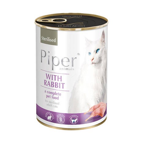 Dolina Noteci Piper Animals Sterilised with rabbit - wet cat food - 400g