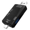 VAKOSS CARD READER 6IN1 USB A / MICRO USB / USB C / SD / MICRO SD / USB TC-R425X