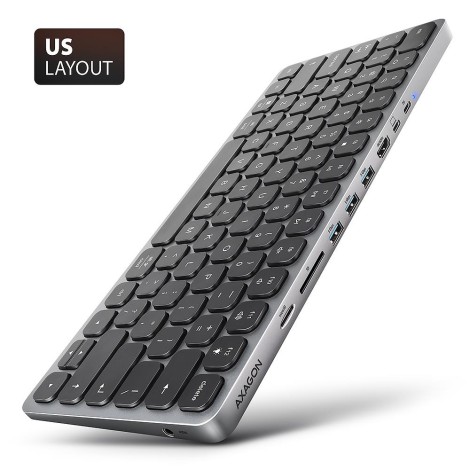 KEYBOARD + I/O HUB 9IN1/0.6M HMC-KB-US AXAGON