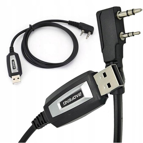 Baofeng USB cable for programming UV-5R 82 888S UV-S9 PLUS UV-13 16 17 21 radios with a K-type plug