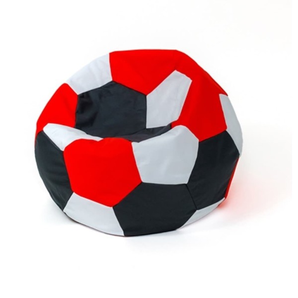 Sako bag pouffe ball white-black-red XL ...