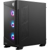 MSI MPG VELOX 100R Mid Tower Gaming Computer Case 'Black, 4x 120mm ARGB Fans, 1-6 ARGB Hub, ARGB light strip, USB Type-C, Tempered Glass, Center, E-ATX, ATX, mATX, mini-ITX'