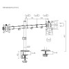 Maclean desk mount for 2 monitors, VESA 75x75 and 100x100, 17-32", 2x 9kg, MC-754N