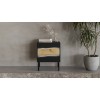Cama INSERTO bedside cabinet, 2 pcs, 50x40x61.5 cm, black + LED