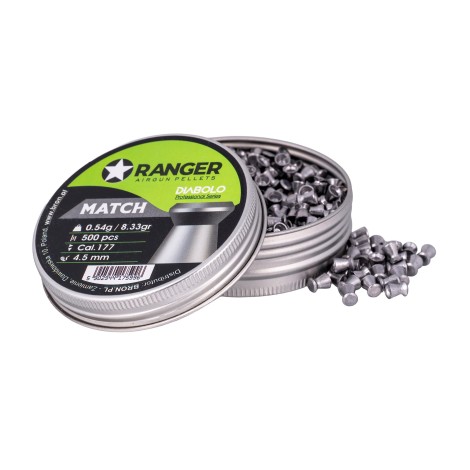Śrut 4,5 mm RANGER Diabolo Professional Match płaski 500 szt. 0,54 g