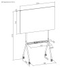 Ergo Office mobile dry erase board, horizontal orientation, white, single sided, with shelf, board dimensions 1190x790mm, ER-306