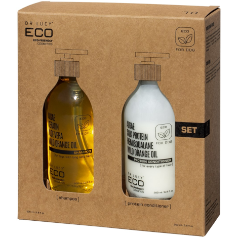 DR LUCY ECO SET SHAMPOO FOR LONG COATS AND PROTEIN CONDITIONER FOR DOGS