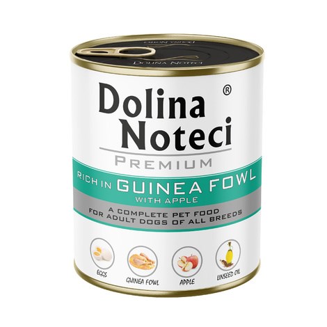 DOLINA NOTECI Premium rich in guinea fowl with apple – wet dog food – 800g