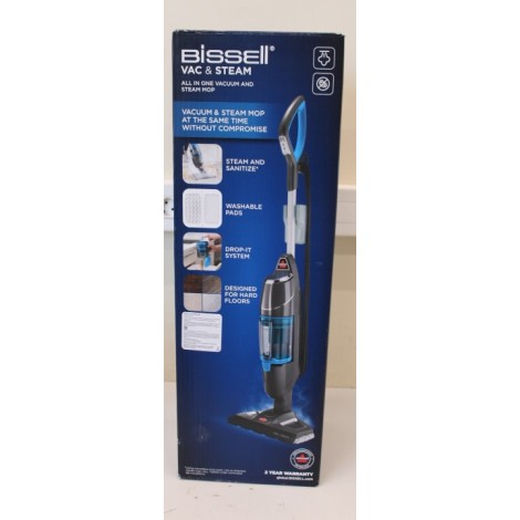 SALE OUT. Bissell Vac&Steam Steam Cleaner,  | Bissell Vacuum and steam cleaner | Vac & Steam | Power 1600 W | Steam pressure Not Applicable. Works with Flash Heater Technology bar | Water tank capacity 0.4 L | Blue/Titanium | UNPACKED, USED, SCRATCHED