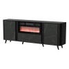 Cama Volare chest of drawers 200 x 39 x 75 cm black/san sebastian + fireplace