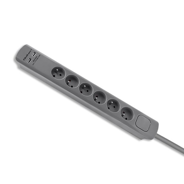 Qoltec 50283 surge protector Grey 6 ...