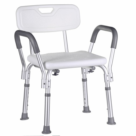 Shower stool with backrest and handles