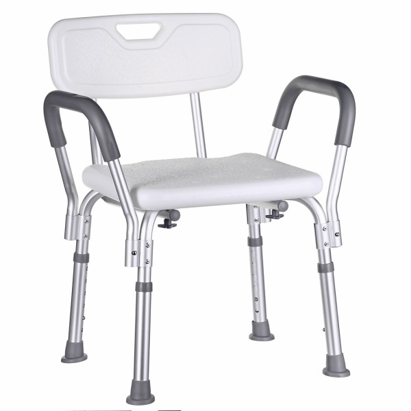 Shower stool with backrest and handles