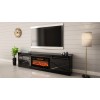 RTV GRANERO + fireplace cabinet 200x56.7x35 black/black gloss