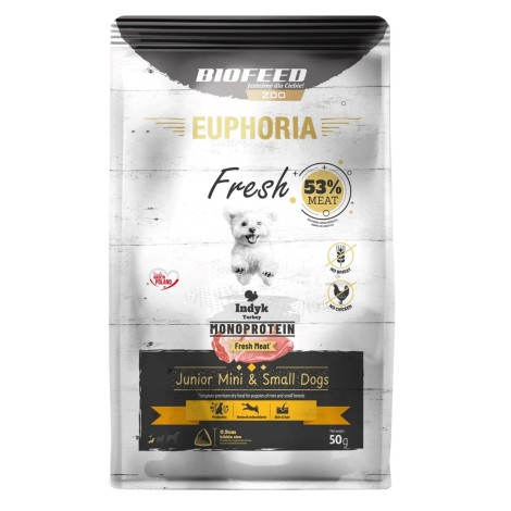 EUPHORIA Fresh Junior Monoprotein Turkey XS/S - dry dog food - 50g