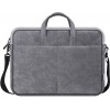 DEFENDER SOLID LEATHER BAG GREY 15.6"