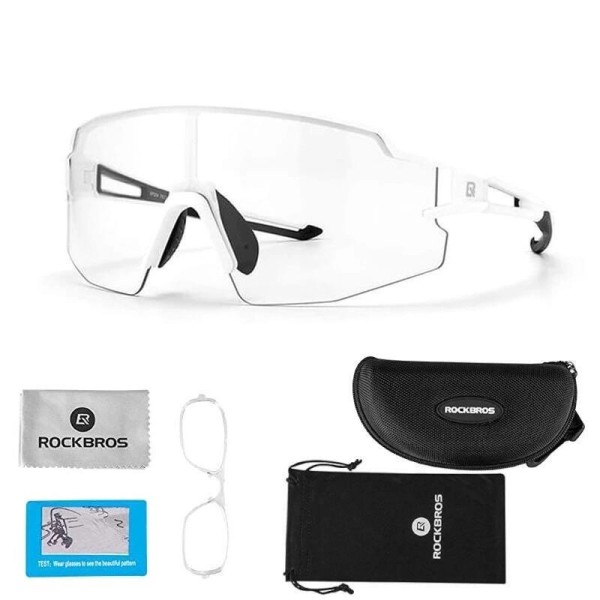 Rockbros 10172 UV400 white photochromic cycling ...
