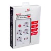 Maclean power strip, 4-socket extension cable + 3xUSB, 110-240V AC 50/60Hz, 2.1A max 2500W, 3m, white, MCE393 W