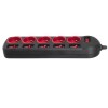 Maclean MCE204 power extension 1.5 m 5 AC outlet(s) Indoor Black, Red