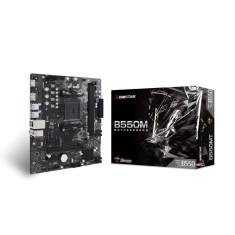 Mainboard|BIOSTAR|AMD B550|SAM4|Micro-ATX|Memory DDR4|Memory slots 2|2xPCI-Express 3.0 1x|1xPCI-Express 3.0 16x|1xPCI-Express 4.0 16x|1xM.2|1x15pin D-sub|1xHDMI|1xDisplayPort|6xUSB 2.0|6xUSB 3.2|1xUSB-C|3xAudio port|B550MT