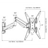 TV or monitor holder black Maclean MC-784 gas spring 32 "-55" 22kg 2 arms