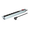Digitus | 1U Aluminum PDU, rackmountable, 7x safety outlet 16A Plug, 250VAC 50/60Hz, switch, surge protection | DN-95407