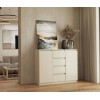 CHEST OF DRAWERS WITH 2 DOORS AND 4 DRAWERS, CASHMERE COLOUR