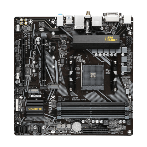 Gigabyte | B550M DS3H AC 1.0/1.1/1.2/1.3/1.5 M/B | Processor family AMD | Processor socket AM4 | DDR4 DIMM | Memory slots 4 | Supported hard disk drive interfaces SATA, M.2 | Number of SATA connectors 4 | Chipset AMD B550 | Micro ATX