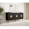 PALAZZO chest of drawers 150x42x75 black + oak craft