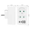 Current socket x2 + 4xUSB Maclean, splitter with 2 sockets, 2xUSB A, 2xUSB C PD 20W, 1x16A + 1x6A, MCE249 F/W