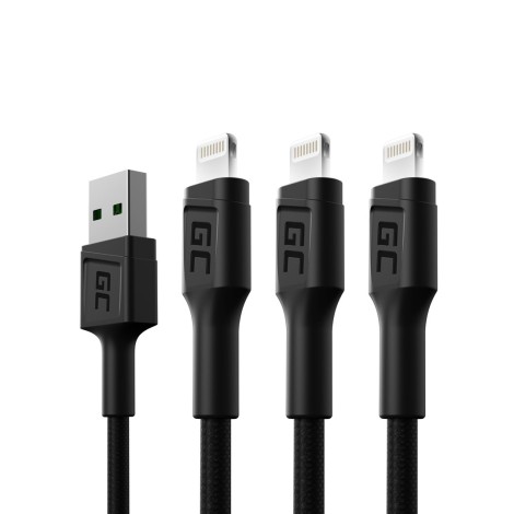 Green Cell KABGCSET05 lightning cable 1.2 m Black