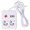 Maclean power strip, extension cord 2 sockets + 3xUSB, 110-240V AC 50/60Hz, 2.1A max 2500W, 1.5m, white, MCE387 W