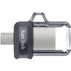 SanDisk Ultra Dual m3.0 USB flash drive 128 GB USB Type-A / Micro-USB 3.2 Gen 1 (3.1 Gen 1) Black, Silver, Transparent