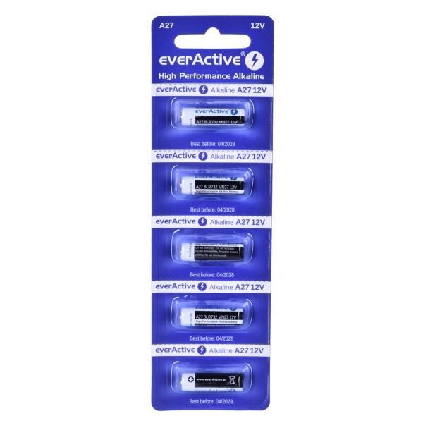 5 x alkaline batteries everActive 27A ...