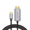 USB-C to HDMI 2.0B cable, 2m, silver / black, gold tips, SAVIO CL-171