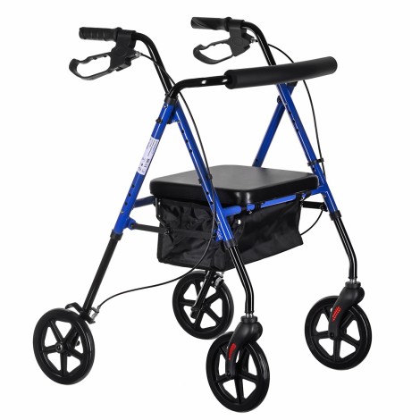 Lightweight aluminium four-wheel rehabilitation walker