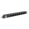 LANBERG POWER STRIP PDU RACK 19" (1U, 16A, 8X 230V PL, 2m)