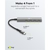 Goobay 76564 Slim 4-Port USB-Hub, USB-C™ auf USB-C™, 5 Gbit/s, Grey