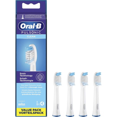 Oral-B Pulsonic Clean Replaceable Toothbrush Heads | SR32-4 | Heads | For adults | Number of brush heads included 4 | White