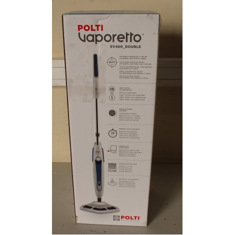 SALE OUT. Polti PTEU0296 VAPORETTO SV460_DOUBLE 2 in1 steam mop, White/Blue | Polti | Steam mop | PTEU0296 Vaporetto SV460 Double | Power 1500 W | Steam pressure Not Applicable bar | Water tank capacity 0.3 L | White/Blue | DAMAGED PACKAGING, SCRATCHES ON