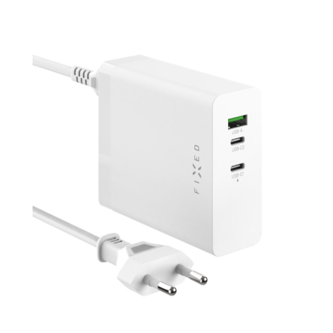 Fixed Charging Station 2xUSB-C/1xUSB, GaN, PD 3.1 support, 140W | FIXCG140-2C1A-WH