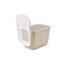SAVIC HOP Coffee Brown with White Lid – Cat Litter Tray – 58.5x39x39.5 cm – 1 pc.